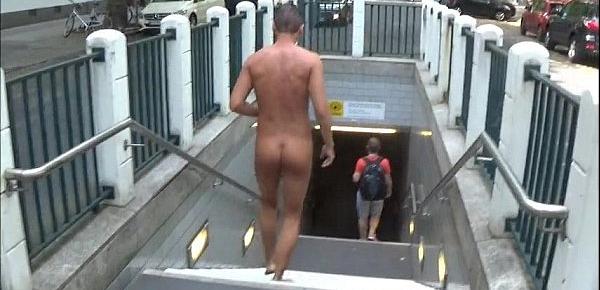  Naked guy in the subway of Berlin